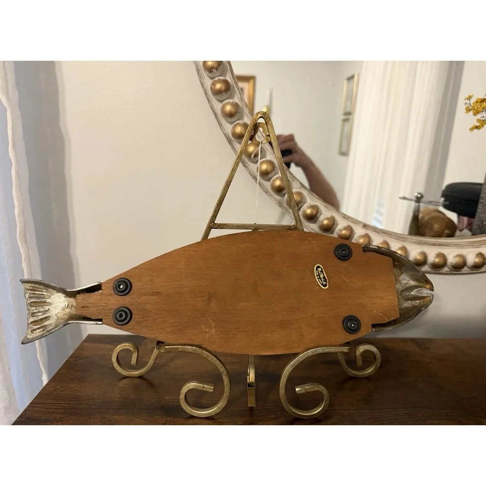 Vintage Paul Marshall MCM Fish Wall Decor Wood Metal Japan Nautical Art MCM
